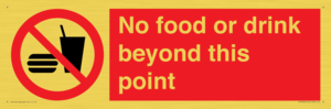 No food or drink beyond this point